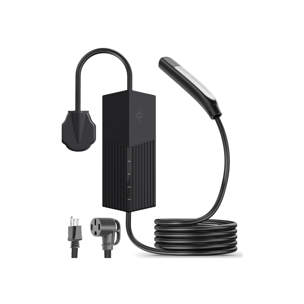 Portable EV Charger With Tesla NACS Connector, 32A to 50A 12kw High Power Electric Vehicle Wall Mount Charging Box with APP WIFI for All Tesla Models