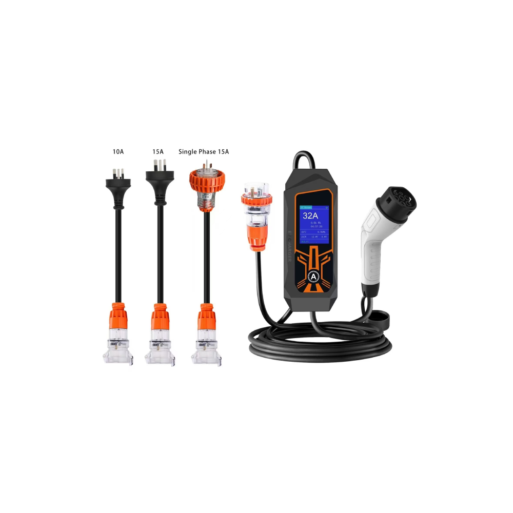 Portable EV Charger with Interchangeable Plug